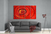 Red Vortex 4 Pieces Mega Glass Wall Art (59"x36") | Insigne Art Design.