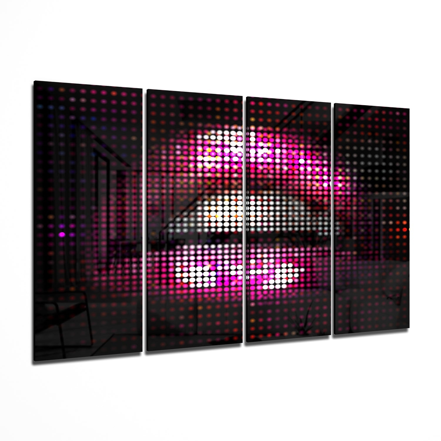 Lips 4 Pieces Mega Glass Wall Art (59"x36") | Insigne Art Design