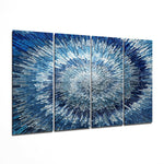 Blue Spiral 4 Pieces Mega Glass Wall Art (59"x36") | Insigne Art Design.