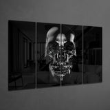 Skull 4 Pieces Mega Glass Wall Art (59"x36") | Insigne Art Design