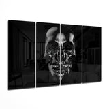 Skull 4 Pieces Mega Glass Wall Art (59"x36") | Insigne Art Design