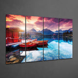 Sunset 4 Pieces Mega Glass Wall Art (59"x36") | Insigne Art Design