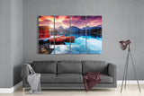 Sunset 4 Pieces Mega Glass Wall Art (59"x36") | Insigne Art Design