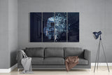 Astronaut  4 Pieces Mega Glass Wall Art (59"x36") | Insigne Art Design