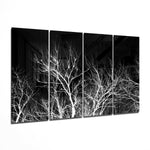 Night Trees 4 Pieces Mega Glass Wall Art (59"x36") | Insigne Art Design.