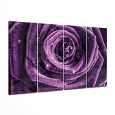 Purple Rose 4 Pieces Mega Glass Wall Art (59"x36") | Insigne Art Design.