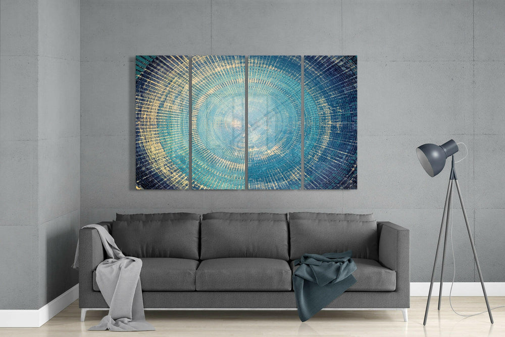 Turquoise 4 Pieces Mega Glass Wall Art (59"x36") | Insigne Art Design.