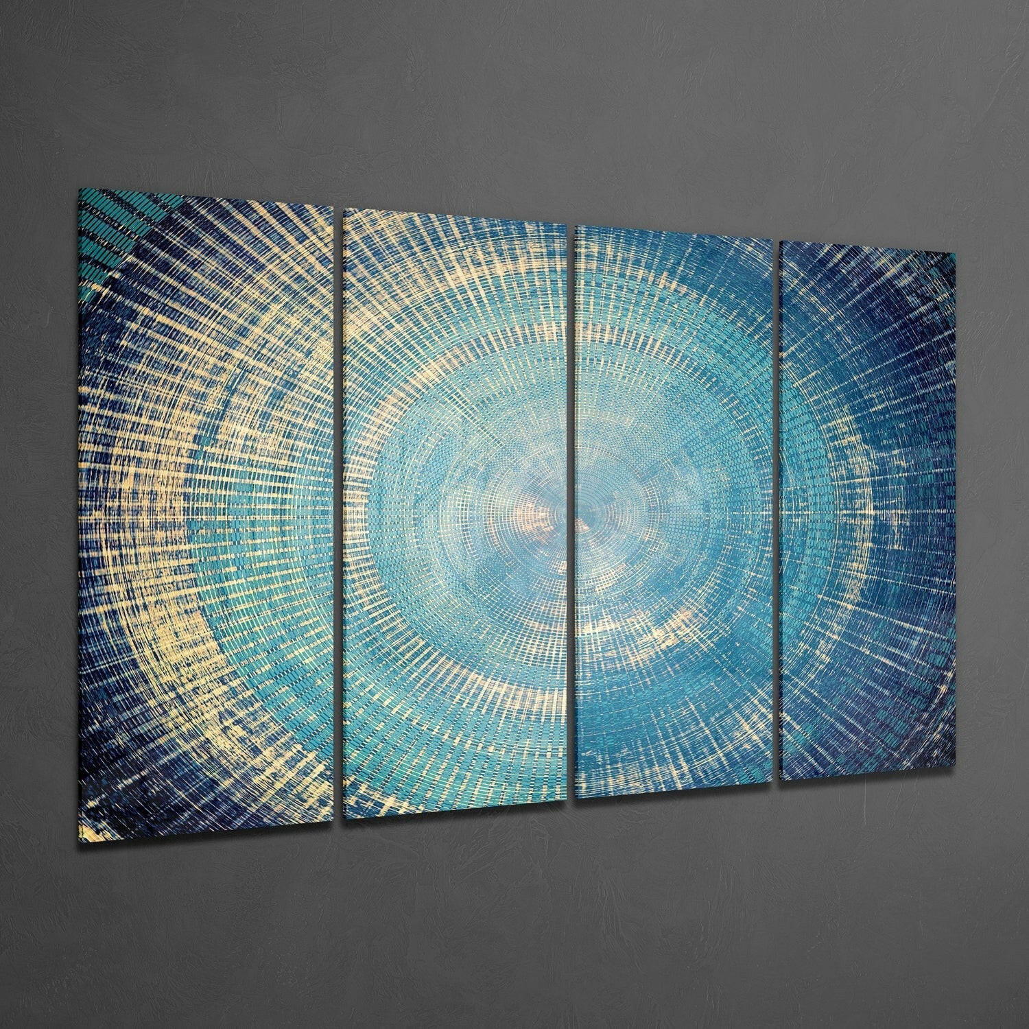 Turquoise 4 Pieces Mega Glass Wall Art (59"x36") | Insigne Art Design.