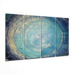 Turquoise 4 Pieces Mega Glass Wall Art (59"x36") | Insigne Art Design.