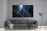 Saturn 4 Pieces Mega Glass Wall Art (59"x36") | Insigne Art Design