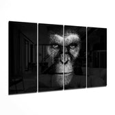 Rise of Apes 4 Pieces Mega Glass Wall Art (59"x36") | Insigne Art Design.