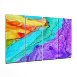 Colorful Steam 4 Pieces Mega Glass Wall Art (59"x36") | Insigne Art Design