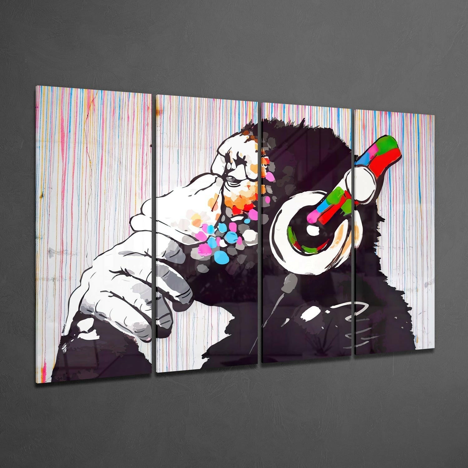 Feel the Music 4 Pieces Mega Glass Wall Art (59"x36") | Insigne Art Design.