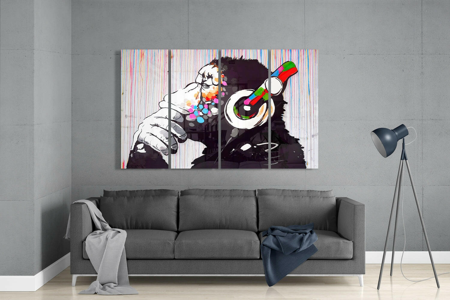 Feel the Music 4 Pieces Mega Glass Wall Art (59"x36") | Insigne Art Design.