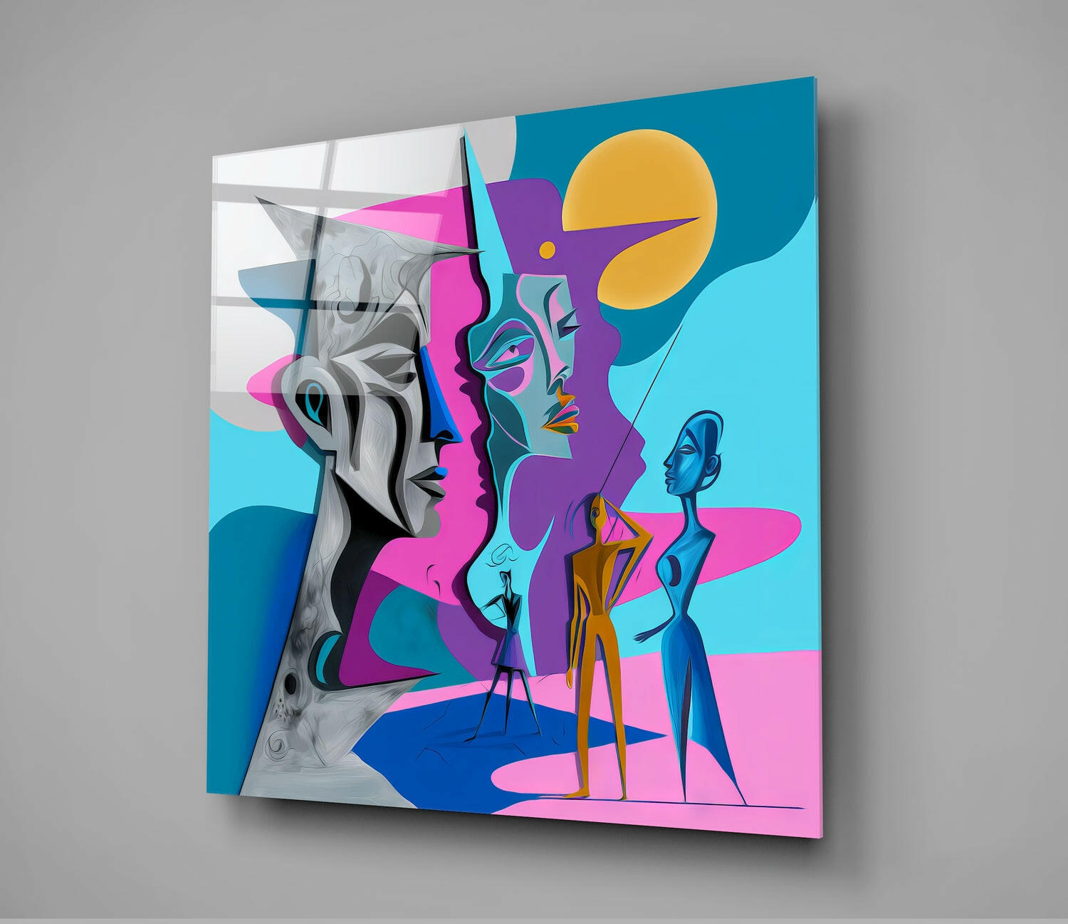 Picasso's Mind Glass Wall Art  || Designer Collection | Insigne Art Design.