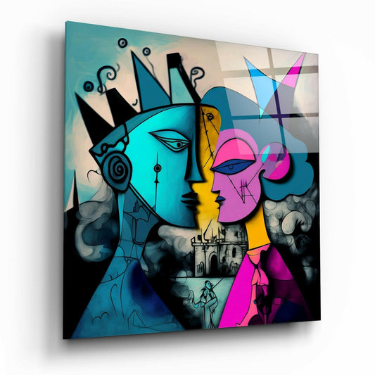 The Cubist Mind Glass Wall Art  || Designer Collection