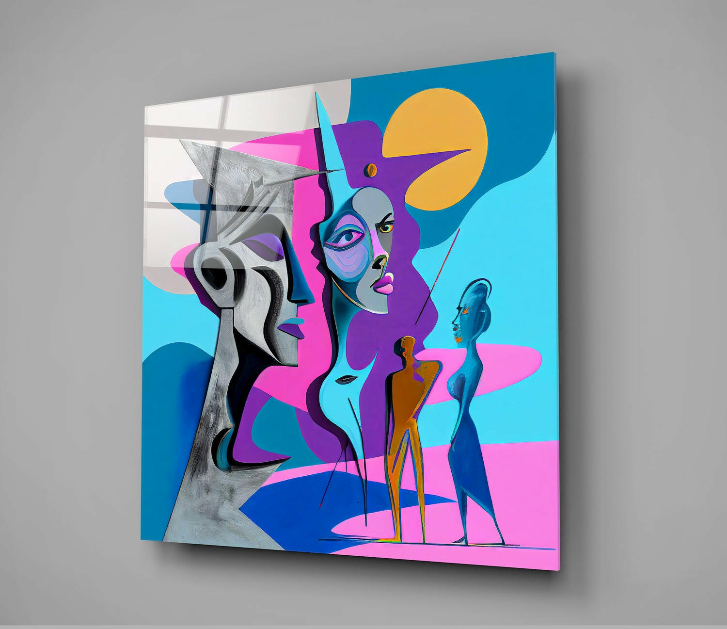 Picasso's Mind Glass Wall Art  || Designer Collection | Insigne Art Design.