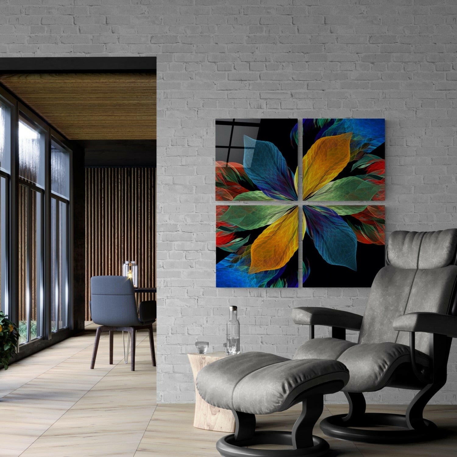 Fortune Flower Quadro Glass Wall Art.