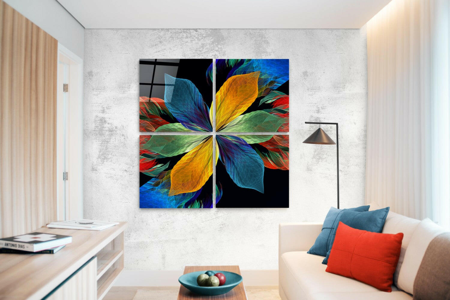 Fortune Flower Quadro Glass Wall Art.