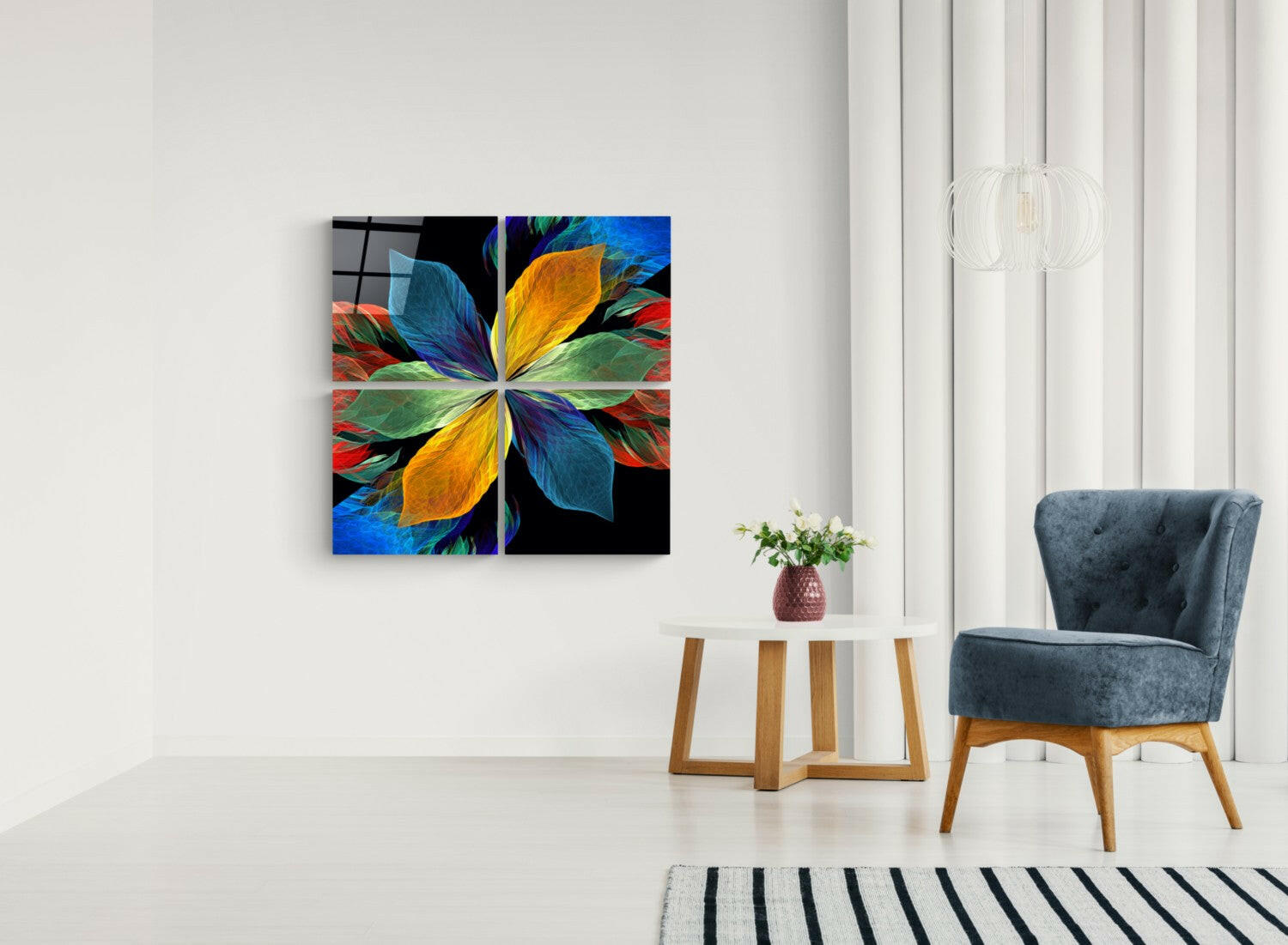 Fortune Flower Quadro Glass Wall Art.