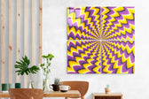 Yellow Illusion Quadro Glass Wall Art.