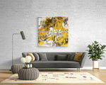 Autumn Flowers Quadro Glass Wall Art.