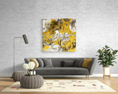 Autumn Flowers Quadro Glass Wall Art.