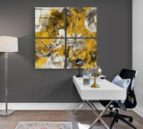 Autumn Flowers Quadro Glass Wall Art.
