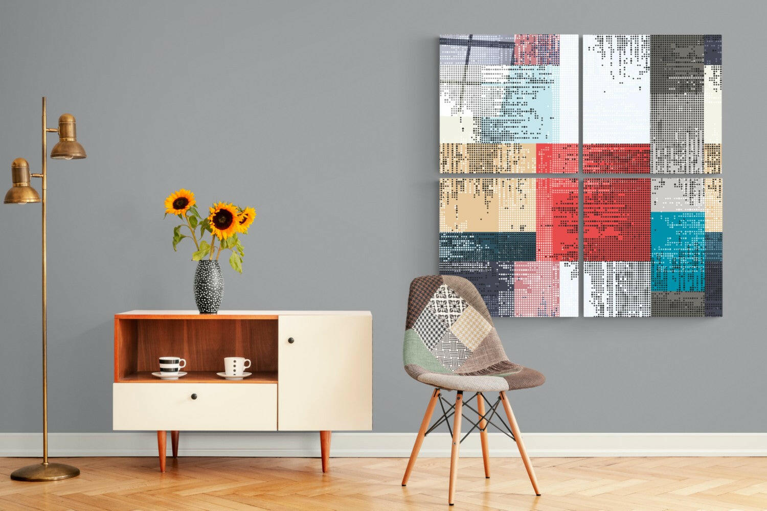 Dots Quadro Glass Wall Art.