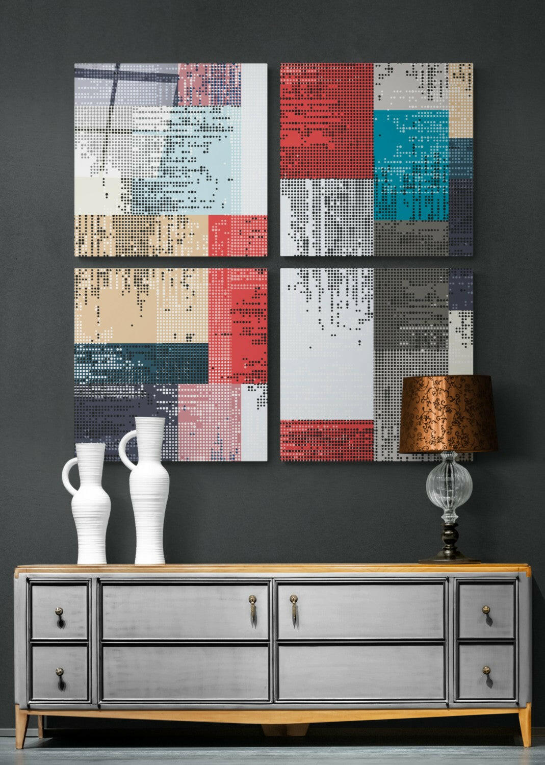 Dots Quadro Glass Wall Art.