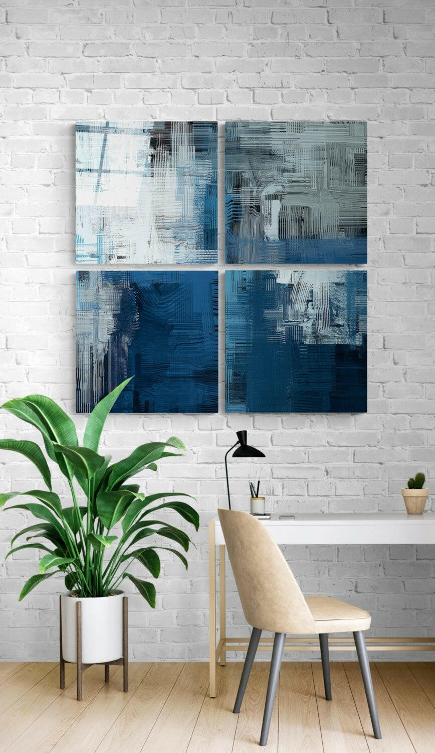 Blue Touch Quadro Glass Wall Art.