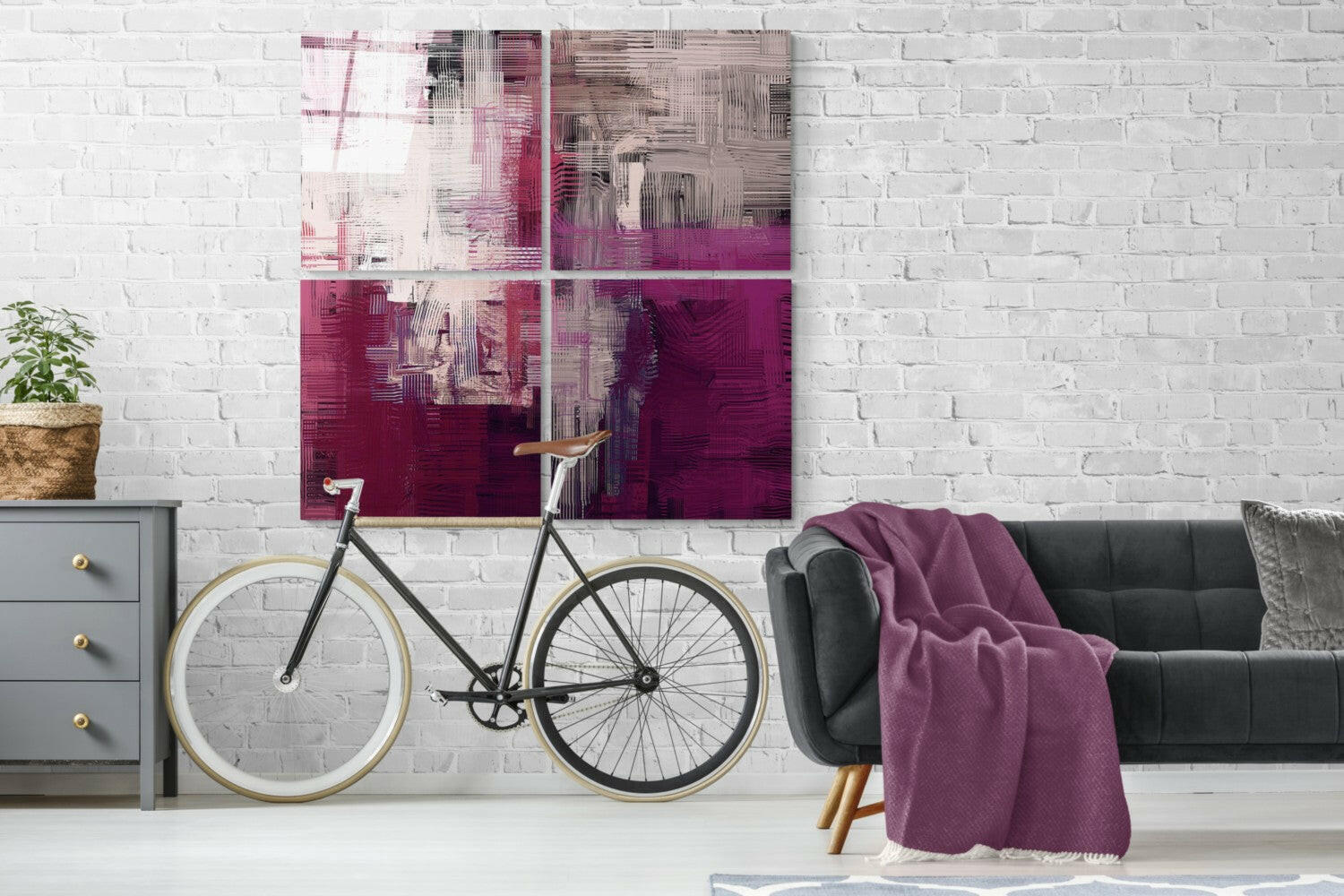 Purple Touch Quadro Glass Wall Art