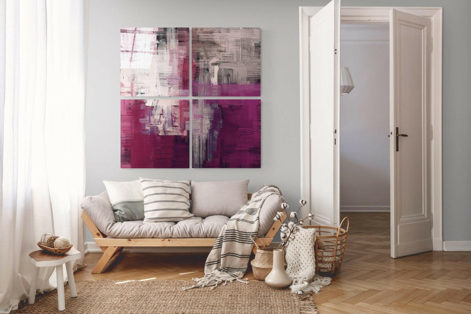 Purple Touch Quadro Glass Wall Art.