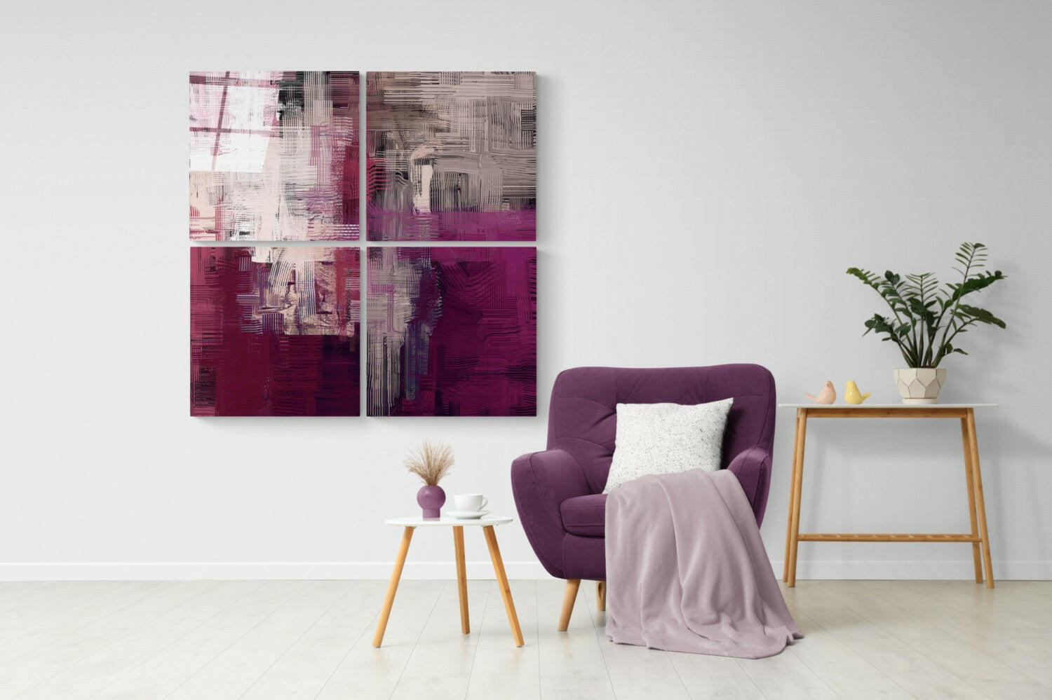 Purple Touch Quadro Glass Wall Art.