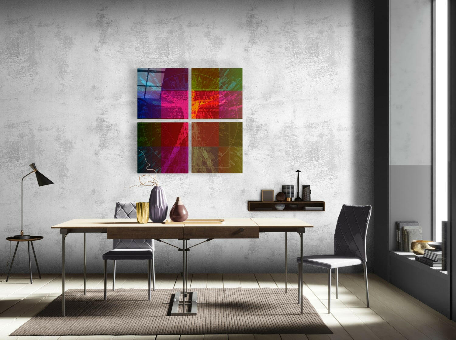 Colorful Touch Quadro Glass Wall Art.