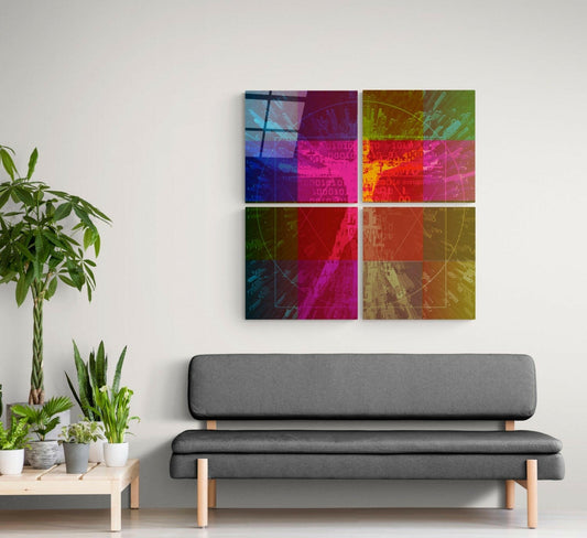 Colorful Touch Quadro Glass Wall Art.