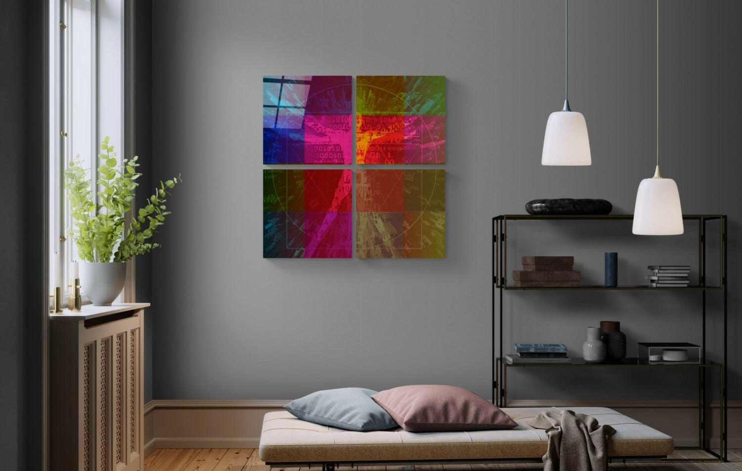 Colorful Touch Quadro Glass Wall Art.