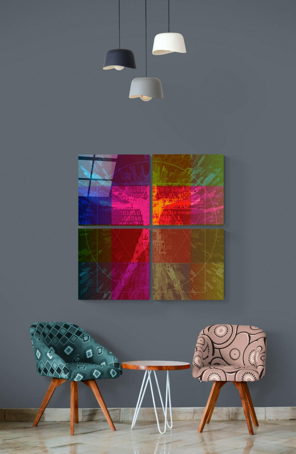 Colorful Touch Quadro Glass Wall Art.