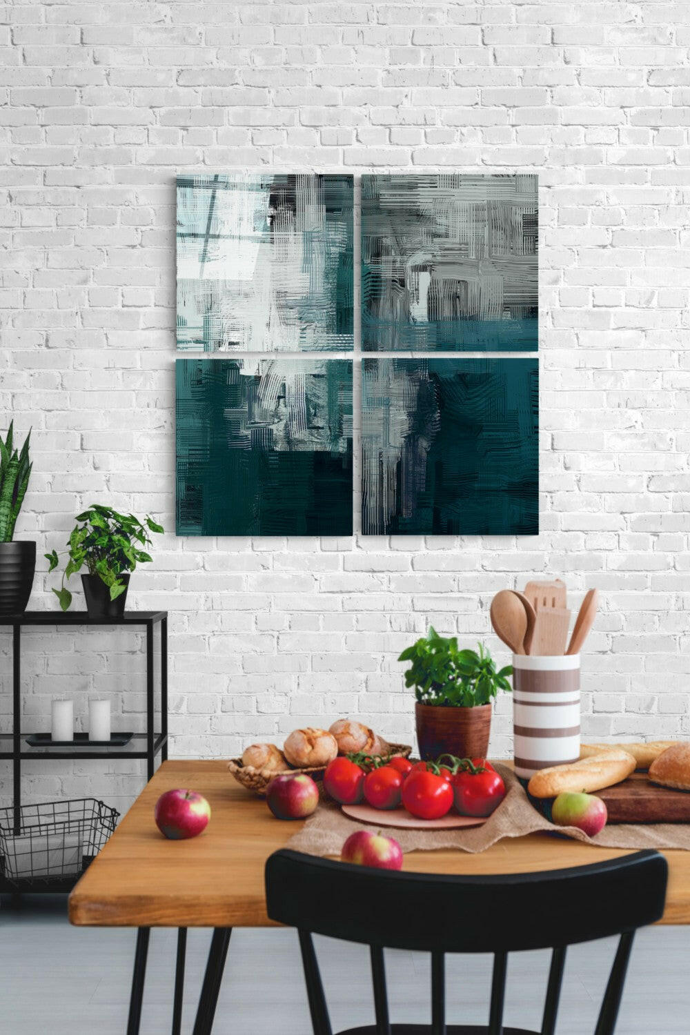 Green Quadro Glass Wall Art.