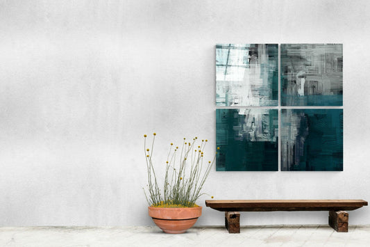 Green Quadro Glass Wall Art.