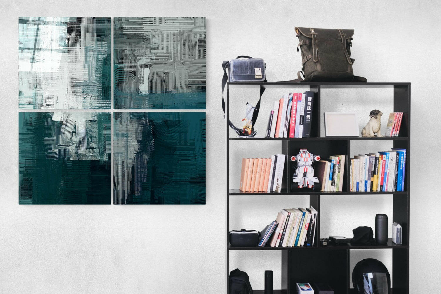 Green Quadro Glass Wall Art.