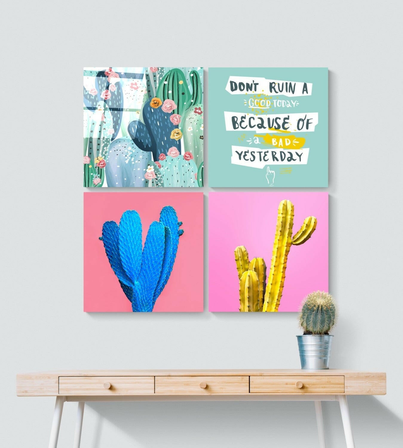 Cactus Quadro Glass Wall Art.