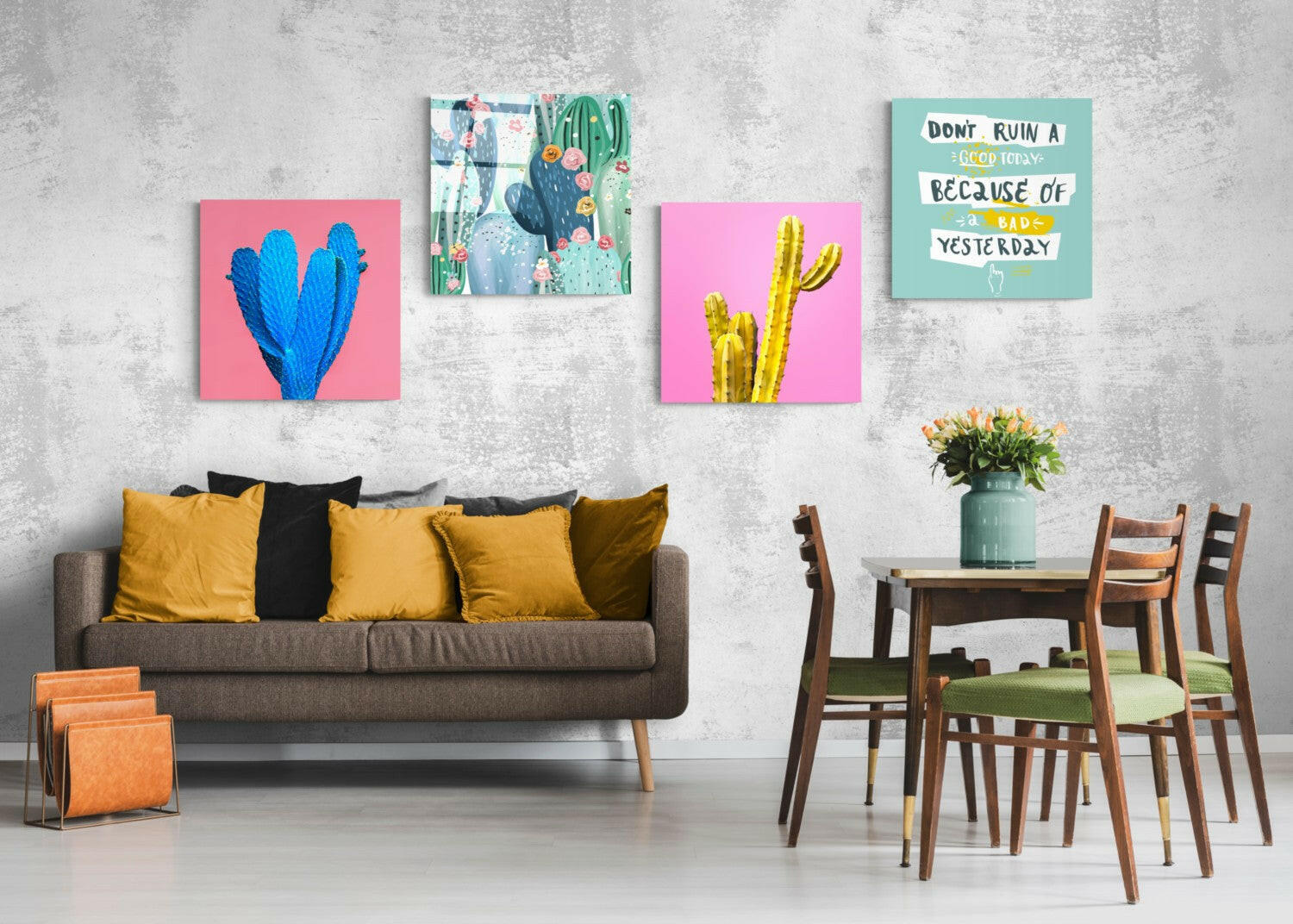 Cactus Quadro Glass Wall Art.