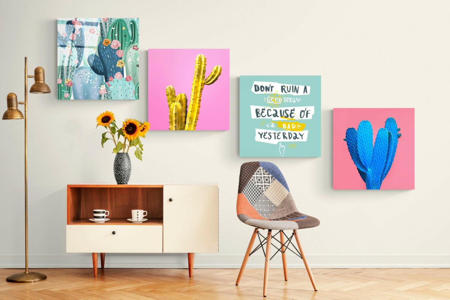 Cactus Quadro Glass Wall Art.