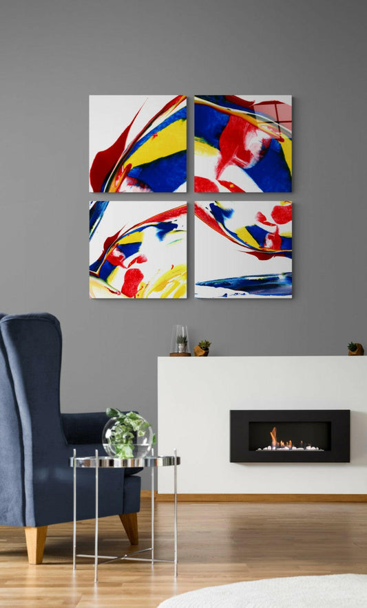 Dance of Red Quadro Glass Wall Art.