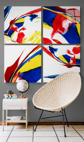Dance of Red Quadro Glass Wall Art.