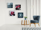 Orchids and Stones Quadro Glass Wall Art.