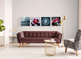 Orchids and Stones Quadro Glass Wall Art.