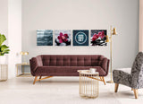 Orchids and Stones Quadro Glass Wall Art.