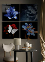 Flowers Quadro Glass Wall Art.